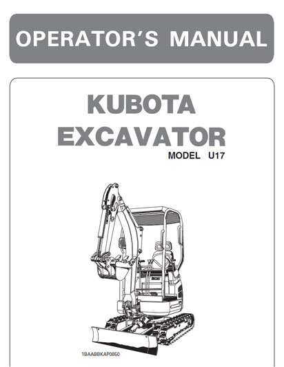 Kubota U17 Operating Manual